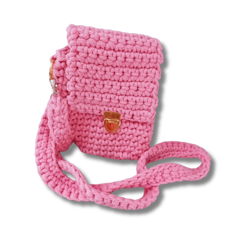 Carmell Cross Body Bag Pink - carmels-crochet.co.uk